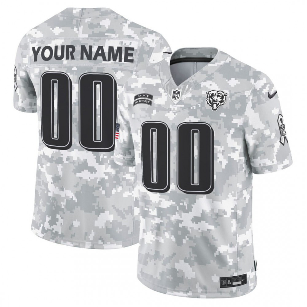 Chicago Bears Nike Arctic Camo 2024 Salute to Service Limited Custom Jersey-GridironStore